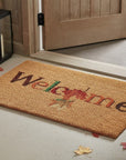 24" X 36" Natural And Brown Fall Welcome Outdoor Coir Door Mat
