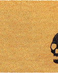 24" X 36" Natural And Brown Halloween Skull Outdoor Coir Door Mat