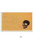 24" X 36" Natural And Brown Halloween Skull Outdoor Coir Door Mat