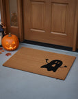 24" X 36" Natural And Black Halloween Ghost Outdoor Coir Door Mat
