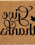 24" X 36" Natural And Brown Thanksgiving Give Thanks Outdoor Coir Door Mat