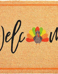 24" X 36" Natural And Brown Thanksgiving Welcome Outdoor Coir Door Mat