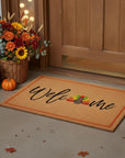 24" X 36" Natural And Brown Thanksgiving Welcome Outdoor Coir Door Mat