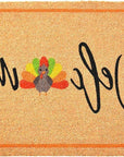 24" X 36" Natural And Brown Thanksgiving Welcome Outdoor Coir Door Mat