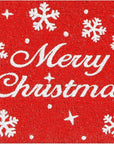 24" X 36" Red And White Christmas Snowflake Merry Christmas Outdoor Coir Door Mat