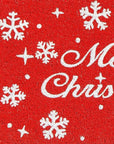 24" X 36" Red And White Christmas Snowflake Merry Christmas Outdoor Coir Door Mat