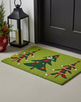 24" X 36" Green And Red Christmas Trees Outdoor Coir Door Mat