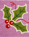 24" X 36" Pink Green And Red Christmas Outdoor Coir Door Mat