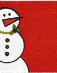 24" X 36" Red White And Black Christmas Snowman Outdoor Coir Door Mat