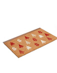 24" X 36" Brown Red And White Christmas Trees Outdoor Coir Door Mat