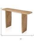 52" Natural Solid Wood Solid Console Table