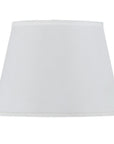White Faux Silk Plain Drum Lamp Shade