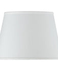 White Faux Silk Plain Drum Lamp Shade