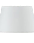 White Faux Silk Plain Drum Lamp Shade