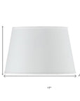 White Faux Silk Plain Drum Lamp Shade