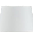 White Faux Silk Plain Drum Lamp Shade