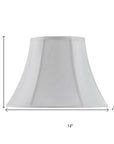 White Linen Piped Bell Lamp Shade