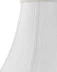White Linen Piped Bell Lamp Shade