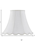 White Linen Piped Bell Lamp Shade