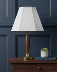 White Linen Piped Empire Lamp Shade