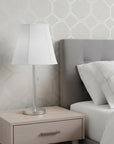 White Linen Piped Empire Lamp Shade