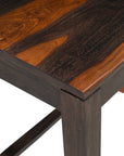 Seven Piece Brown Solid Wood Dining Set with Six Chairs