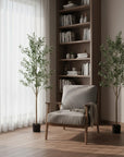 Set Of Two 84" Green Artificial Olive Trees in a Black Pot