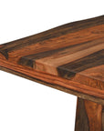 Nine Piece Brown Solid Wood Dining Set with Eight Chairs and One Bench