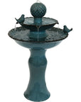 27" Teal Blue Ceramic Birds Garden Hanging Wall or Door Decor
