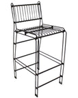 29" Black Steel Outdoor Bar Height Chair