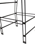 29" Black Steel Outdoor Bar Height Chair