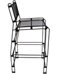 29" Black Steel Outdoor Bar Height Chair