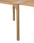 60" Natural Solid Wood Extendable Outdoor Dining Table