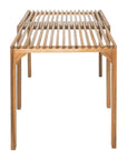 60" Natural Solid Wood Extendable Outdoor Dining Table