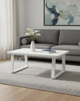 43" White Aluminum Outdoor Coffee Table