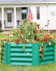16" X 41" Green Steel Hexagon Planter Box