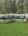 12" X 60" Silver Steel L Shape Raised Garden Bed