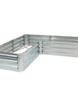 12" X 60" Silver Steel L Shape Raised Garden Bed