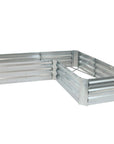 12" X 60" Silver Steel L Shape Raised Garden Bed