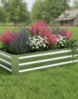 12" X 48" Silver Metal Rectangular Raised Garden Bed