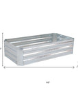 12" X 48" Silver Metal Rectangular Raised Garden Bed