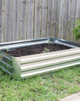 12" X 48" Silver Steel Rectangular Raised Garden Bed