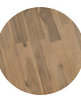 14" Natural Solid Wood Round Outdoor Side Table