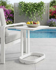 22" White Aluminum Outdoor Side Table