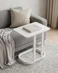 22" White Aluminum Outdoor Side Table