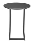 20" Black Aluminum Round Outdoor Side Table