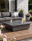 32" Gray Aluminum Square Outdoor Coffee Table