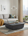 32" Gray Aluminum Square Outdoor Coffee Table