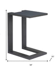 18" Black Aluminum Outdoor Side Table