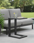 18" Black Aluminum Outdoor Side Table